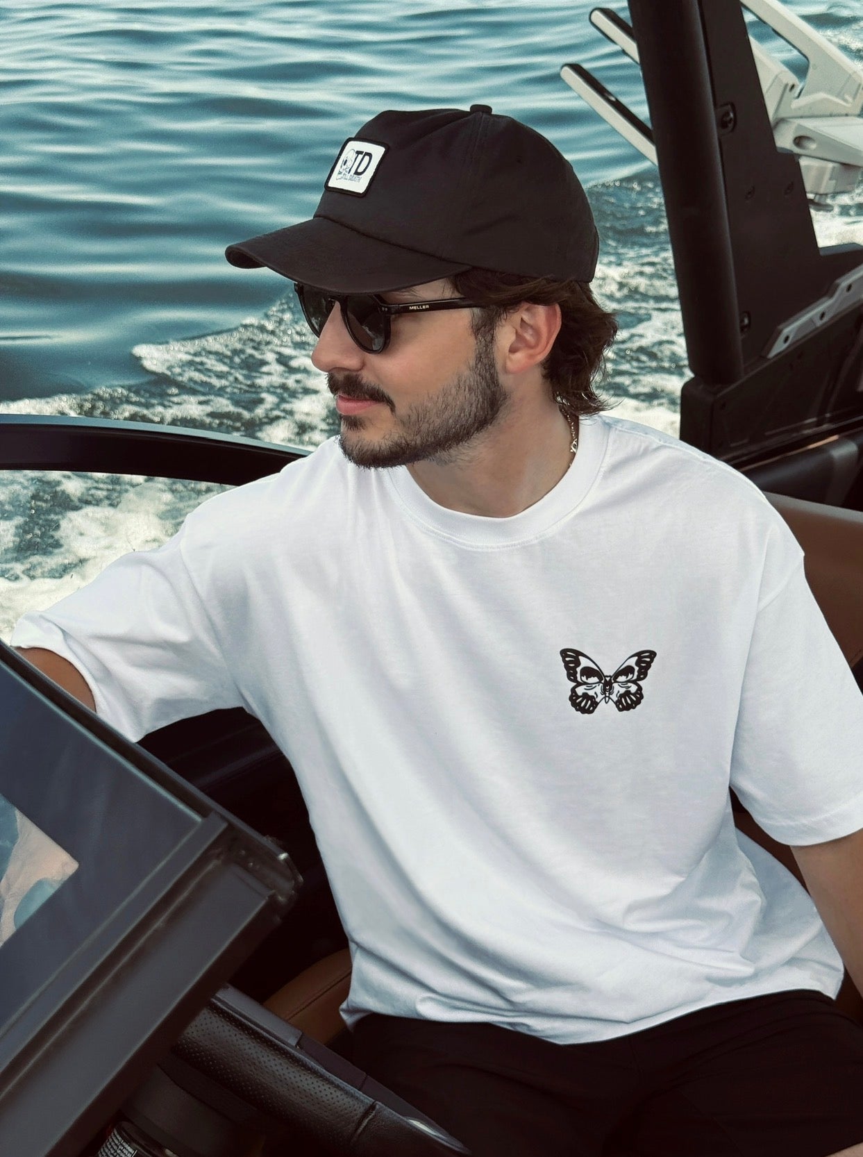 Butterfly Skull Tee | White