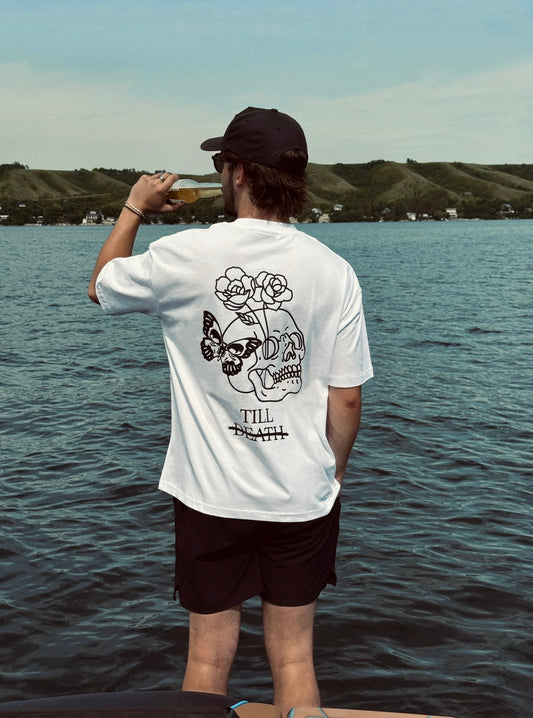 Butterfly Skull Tee | White